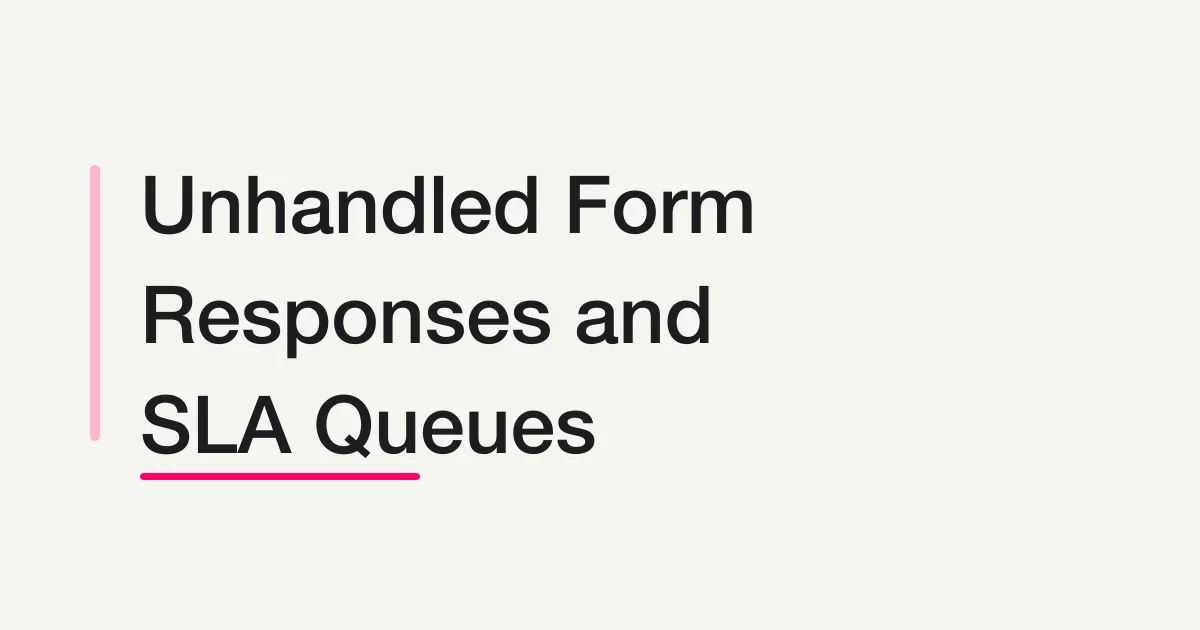 Unhandled Form Responses: Build an SLA Queue That Prevents Missed Submissions