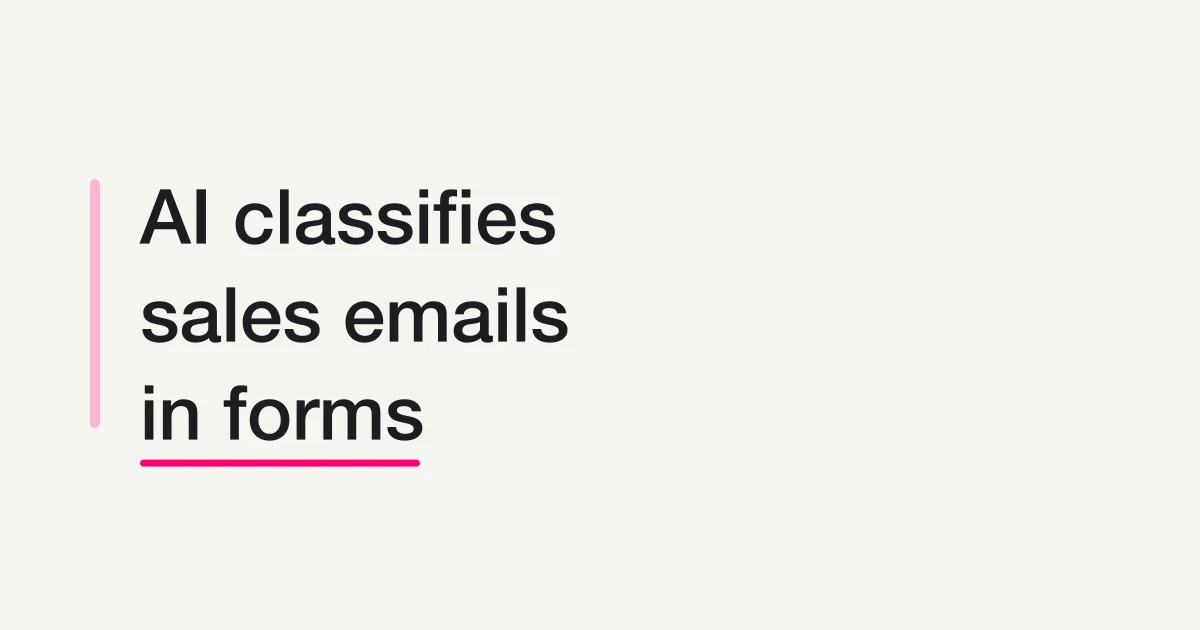 FORMLOVA Releases AI Sales Email Detection -- Classify Form Responses and Exclude Sales Pitches from Analytics