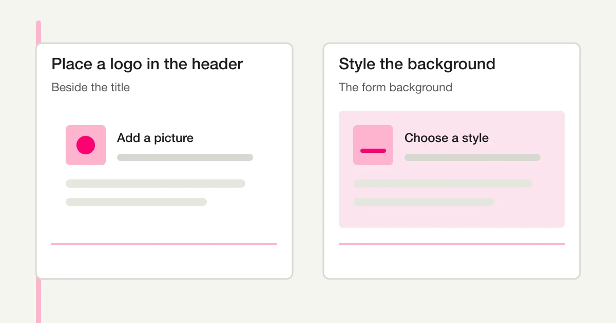 A diagram contrasting the header picture with the background theme