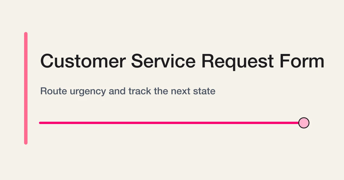 Customer Service Request Form: Intake Fields, Routing, Urgency, and Status Tracking